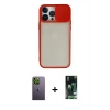 MARSİLYAN™- iPhone 13 Pro Max Kılıf Vadi Çizgi - Şeffaf 360 Full Body Arka Koruyucu + Neon Fosforlu Kamera Lens - YL