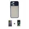 MARSİLYAN™- iPhone 13 Pro Max Kılıf Vadi Çizgi - Şeffaf 360 Full Body Arka Koruyucu + Neon Fosforlu Kamera Lens - YL