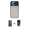 MARSİLYAN™- iPhone 13 Pro Max Kılıf Vadi Çizgi - Şeffaf 360 Full Body Arka Koruyucu + Neon Fosforlu Kamera Lens - YL