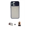MARSİLYAN™- iPhone 13 Pro Max Kılıf Vadi Çizgi - Şeffaf Maxco Cam Ekran Koruyucu + Kırmızı Rainbow Kamera Lens Koruma Cam