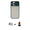 MARSİLYAN™- iPhone 13 Pro Max Kılıf Vadi Çizgi - Şeffaf Maxco Cam Ekran Koruyucu + Mor Rainbow Kamera Lens Koruma Cam