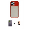 MARSİLYAN™- iPhone 13 Pro Max Kılıf Vadi Çizgi - Şeffaf Maxco Cam Ekran Koruyucu + Neon Fosforlu Kamera Lens - YL
