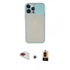 MARSİLYAN™- iPhone 13 Pro Max Kılıf Vadi Çizgi - Şeffaf Maxco Cam Ekran Koruyucu + Pers Alüminyum Kamera Lens - KI