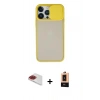 MARSİLYAN™- iPhone 13 Pro Max Kılıf Vadi Çizgi - Şeffaf Maxco Cam Ekran Koruyucu + Pers Alüminyum Kamera Lens - KI