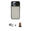 MARSİLYAN™- iPhone 13 Pro Max Kılıf Vadi Çizgi - Şeffaf Maxco Cam Ekran Koruyucu + Rainbow Kamera Lens Koruma Cam - MI