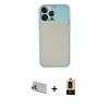 MARSİLYAN™- iPhone 13 Pro Max Kılıf Vadi Çizgi - Şeffaf Maxco Cam Ekran Koruyucu + Rainbow Kamera Lens Koruma Cam - BZ