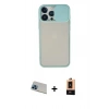 MARSİLYAN™- iPhone 13 Pro Max Kılıf Vadi Çizgi - Şeffaf Maxco Cam Ekran Koruyucu + Rainbow Kamera Lens Koruma Cam - MI