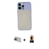 MARSİLYAN™- iPhone 13 Pro Max Kılıf Vadi Çizgi - Şeffaf Maxco Cam Ekran Koruyucu + Rainbow Kamera Lens Koruma Cam - MI