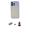 MARSİLYAN™- iPhone 13 Pro Max Kılıf Vadi Çizgi - Şeffaf Maxco Cam Ekran Koruyucu + Renkli Kamera Lens Koruma Cam - TU