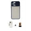 MARSİLYAN™- iPhone 13 Pro Max Kılıf Vadi Çizgi - Şeffaf Maxco Cam Ekran Koruyucu + Shine Kamera Lens - GD