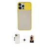 MARSİLYAN™- iPhone 13 Pro Max Kılıf Vadi Çizgi - Şeffaf Maxco Cam Ekran Koruyucu + Shine Kamera Lens - GD