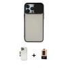 MARSİLYAN™- iPhone 13 Pro Max Kılıf Vadi Çizgi - Şeffaf Maxco Cam Ekran Koruyucu + Shine Kamera Lens - GD