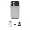 MARSİLYAN™- iPhone 13 Pro Max Kılıf Vadi Çizgi - Şeffaf Maxco Cam Ekran Koruyucu + Shine Kamera Lens - GD