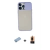 MARSİLYAN™- iPhone 13 Pro Max Kılıf Vadi Çizgi - Şeffaf Maxco Cam Ekran Koruyucu + Shine Kamera Lens Koruma Cam - MI