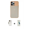 MARSİLYAN™- iPhone 13 Pro Max Kılıf Vadi Çizgi - Şeffaf Pasifik Cam Ekran Koruyucu + Shine Kamera Lens - GD