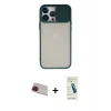 MARSİLYAN™- iPhone 13 Pro Max Kılıf Vadi Çizgi - Şeffaf Pasifik Cam Ekran Koruyucu + Rainbow Kamera Lens Koruma Cam - KI