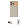 MARSİLYAN™- iPhone 13 Pro Max Kılıf Vadi Çizgi - Şeffaf Pasifik Cam Ekran Koruyucu + Rainbow Kamera Lens Koruma Cam - KI
