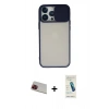 MARSİLYAN™- iPhone 13 Pro Max Kılıf Vadi Çizgi - Şeffaf Pasifik Cam Ekran Koruyucu + Rainbow Kamera Lens Koruma Cam - KI