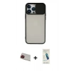 MARSİLYAN™- iPhone 13 Pro Max Kılıf Vadi Çizgi - Şeffaf Pasifik Cam Ekran Koruyucu + Rainbow Kamera Lens Koruma Cam - KI