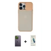 MARSİLYAN™- iPhone 13 Pro Max Kılıf Vadi Çizgi - Şeffaf Pasifik Cam Ekran Koruyucu + Neon Fosforlu Kamera Lens - YL
