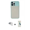 MARSİLYAN™- iPhone 13 Pro Max Kılıf Vadi Çizgi - Şeffaf Pasifik Cam Ekran Koruyucu + Pers Alüminyum Kamera Lens - SABE
