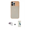 MARSİLYAN™- iPhone 13 Pro Max Kılıf Vadi Çizgi - Şeffaf Pasifik Cam Ekran Koruyucu + Pers Alüminyum Kamera Lens - GI