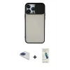 MARSİLYAN™- iPhone 13 Pro Max Kılıf Vadi Çizgi - Şeffaf Pasifik Cam Ekran Koruyucu + Pers Alüminyum Kamera Lens - LT