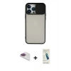 MARSİLYAN™- iPhone 13 Pro Max Kılıf Vadi Çizgi - Şeffaf Pasifik Cam Ekran Koruyucu + Pers Alüminyum Kamera Lens - GI