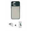 MARSİLYAN™- iPhone 13 Pro Max Kılıf Vadi Çizgi - Şeffaf Pasifik Cam Ekran Koruyucu + Pers Alüminyum Kamera Lens - SABE