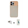 MARSİLYAN™- iPhone 13 Pro Max Kılıf Vadi Çizgi - Şeffaf Pasifik Cam Ekran Koruyucu + Pers Alüminyum Kamera Lens - GD