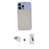 MARSİLYAN™- iPhone 13 Pro Max Kılıf Vadi Çizgi - Şeffaf Pasifik Cam Ekran Koruyucu + Pers Alüminyum Kamera Lens - SABE
