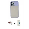 MARSİLYAN™- iPhone 13 Pro Max Kılıf Vadi Çizgi - Şeffaf Pasifik Cam Ekran Koruyucu + Pers Alüminyum Kamera Lens - KI