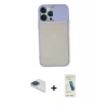 MARSİLYAN™- iPhone 13 Pro Max Kılıf Vadi Çizgi - Şeffaf Pasifik Cam Ekran Koruyucu + Pers Alüminyum Kamera Lens - LT