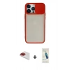 MARSİLYAN™- iPhone 13 Pro Max Kılıf Vadi Çizgi - Şeffaf Pasifik Cam Ekran Koruyucu + Pers Alüminyum Kamera Lens - KI