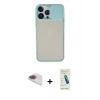 MARSİLYAN™- iPhone 13 Pro Max Kılıf Vadi Çizgi - Şeffaf Pasifik Cam Ekran Koruyucu + Pers Alüminyum Kamera Lens - GI