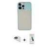 MARSİLYAN™- iPhone 13 Pro Max Kılıf Vadi Çizgi - Şeffaf Pasifik Cam Ekran Koruyucu + Pers Alüminyum Kamera Lens - LT