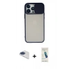 MARSİLYAN™- iPhone 13 Pro Max Kılıf Vadi Çizgi - Şeffaf Pasifik Cam Ekran Koruyucu + Pers Alüminyum Kamera Lens - LT
