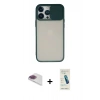 MARSİLYAN™- iPhone 13 Pro Max Kılıf Vadi Çizgi - Şeffaf Pasifik Cam Ekran Koruyucu + Pers Alüminyum Kamera Lens - GI