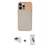 MARSİLYAN™- iPhone 13 Pro Max Kılıf Vadi Çizgi - Şeffaf Pasifik Cam Ekran Koruyucu + Pers Alüminyum Kamera Lens - LT