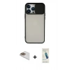 MARSİLYAN™- iPhone 13 Pro Max Kılıf Vadi Çizgi - Şeffaf Pasifik Cam Ekran Koruyucu + Pers Alüminyum Kamera Lens - GD