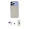 MARSİLYAN™- iPhone 13 Pro Max Kılıf Vadi Çizgi - Şeffaf Pasifik Cam Ekran Koruyucu + Pers Alüminyum Kamera Lens - GI