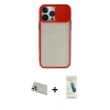 MARSİLYAN™- iPhone 13 Pro Max Kılıf Vadi Çizgi - Şeffaf Pasifik Cam Ekran Koruyucu + Rainbow Kamera Lens Koruma Cam - BZ