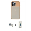 MARSİLYAN™- iPhone 13 Pro Max Kılıf Vadi Çizgi - Şeffaf Pasifik Cam Ekran Koruyucu + Rainbow Kamera Lens Koruma Cam - MI
