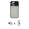 MARSİLYAN™- iPhone 13 Pro Max Kılıf Vadi Çizgi - Şeffaf Pasifik Cam Ekran Koruyucu + Rainbow Kamera Lens Koruma Cam - MI