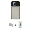 MARSİLYAN™- iPhone 13 Pro Max Kılıf Vadi Çizgi - Şeffaf Pasifik Cam Ekran Koruyucu + Rainbow Kamera Lens Koruma Cam - BZ