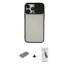 MARSİLYAN™- iPhone 13 Pro Max Kılıf Vadi Çizgi - Şeffaf Pasifik Cam Ekran Koruyucu + Renkli Kamera Lens Koruma Cam - SI