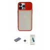 MARSİLYAN™- iPhone 13 Pro Max Kılıf Vadi Çizgi - Şeffaf Pasifik Cam Ekran Koruyucu + Renkli Kamera Lens Koruma Cam - YL