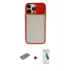 MARSİLYAN™- iPhone 13 Pro Max Kılıf Vadi Çizgi - Şeffaf Pasifik Cam Ekran Koruyucu + Renkli Kamera Lens Koruma Cam - SI