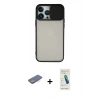 MARSİLYAN™- iPhone 13 Pro Max Kılıf Vadi Çizgi - Şeffaf Pasifik Cam Ekran Koruyucu + Renkli Kamera Lens Koruma Cam - MI