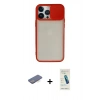 MARSİLYAN™- iPhone 13 Pro Max Kılıf Vadi Çizgi - Şeffaf Pasifik Cam Ekran Koruyucu + Renkli Kamera Lens Koruma Cam - MI